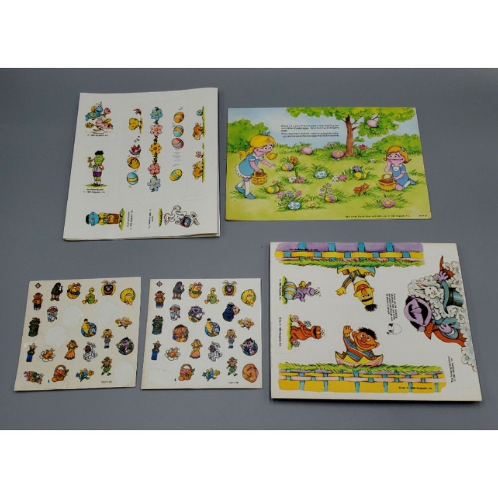 Vintage Sesame Street Coloring Easter Egg Stands Stickers Decorations